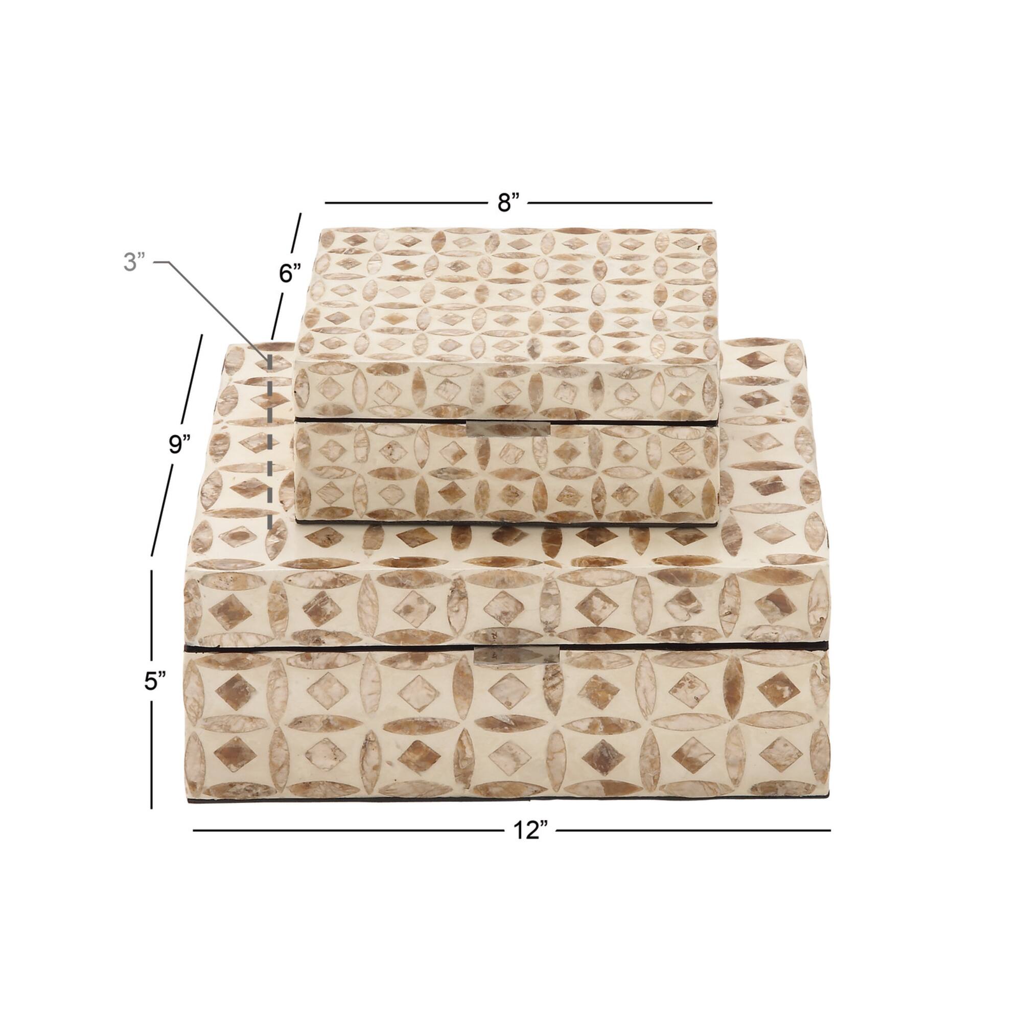 Beige Mother of Pearl Coastal Box Set